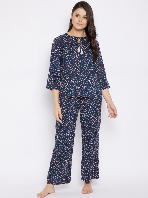 

Clovia Women Blue Geometric