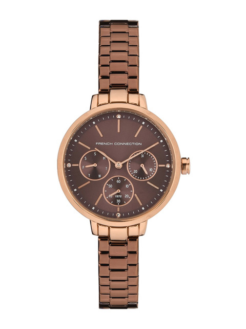 

French Connection Women Brown Dial & Bracelet Style Straps Analogue Watch FC134BRN