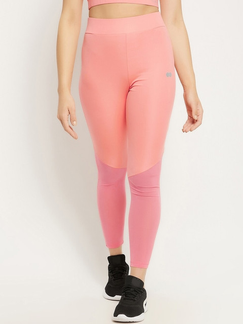 

Clovia Women Peach-Coloured Coloublocked Sports Tights
