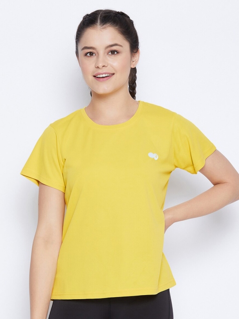 

Clovia Women Yellow Solid T-shirt