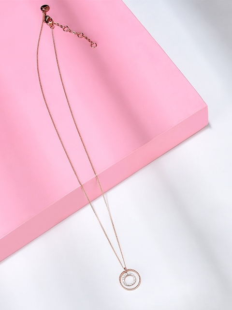 

Accessorize Women Rose-Gold Toned & Plated Minimal Pendant With Chain
