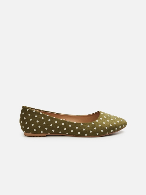 

Fame Forever by Lifestyle Girls Green Printed Ballerinas Flats