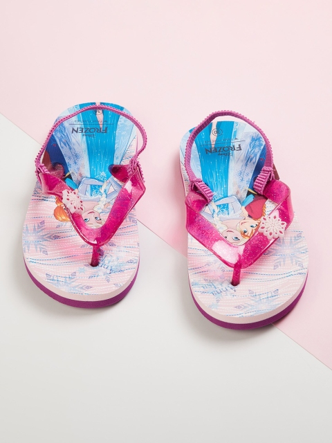 

Fame Forever by Lifestyle Girls Pink & Turquoise Blue Printed Rubber Slip-On