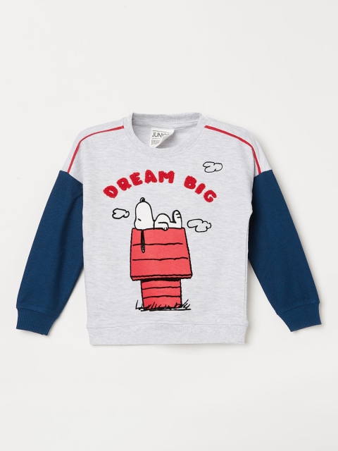 

Juniors by Lifestyle Boys Grey & Red Snoopy Printed Cotton Sweatshirt