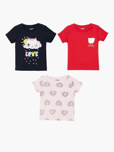 

Juniors by Lifestyle Girls Multicoloured Regular Top Pack of 3, Multi