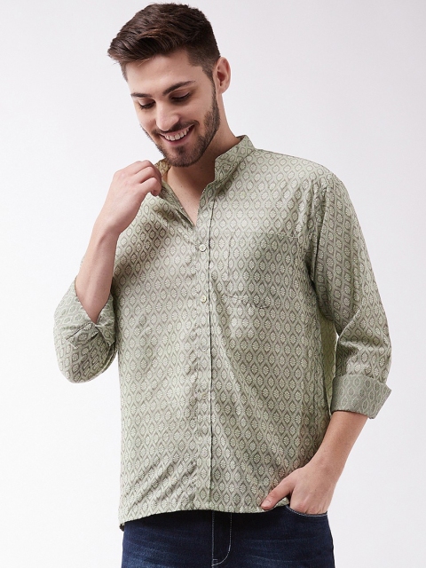 

VASTRAMAY Men Beige Floral Opaque Silk Casual Shirt
