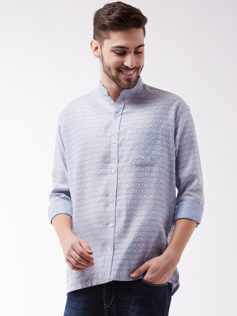 

VASTRAMAY Men Lavender Printed Party Shirt