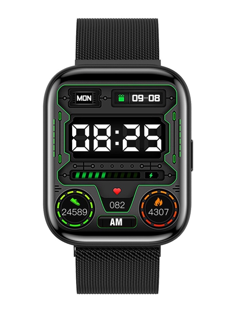 

LOIS CARON Unisex Black Solid Smart Watch SW-001
