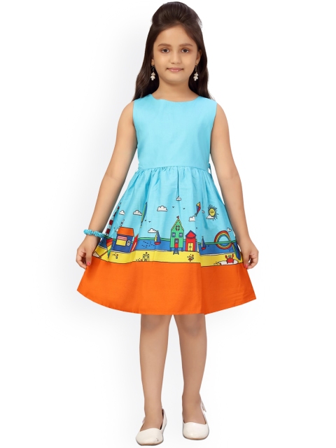 

Aarika Turquoise Blue Floral Dress