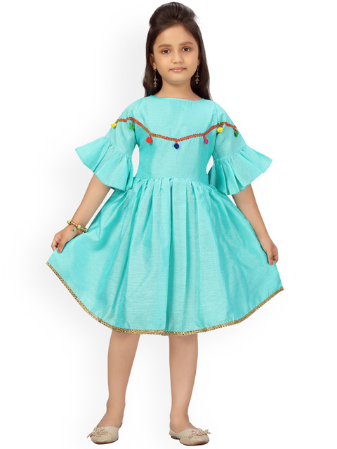 

Aarika Girls Turquoise Blue Embellished Dress