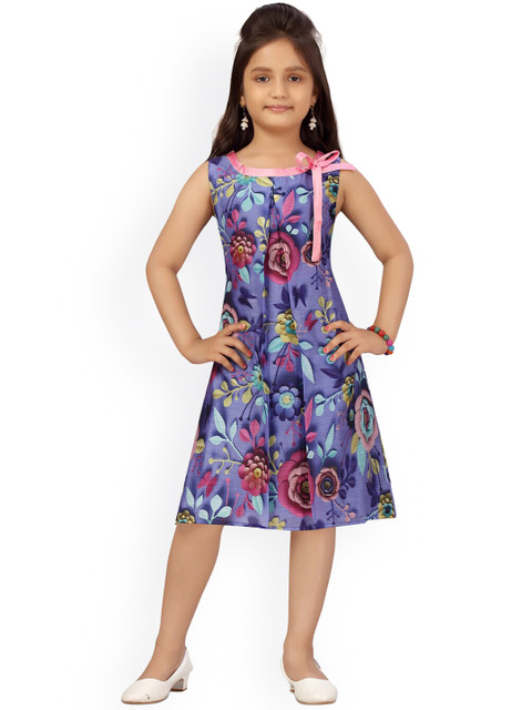 

Aarika Blue Floral A-Line Dress