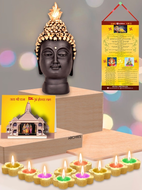 

Archies Buddha Idol & Diwali Gift Set, Brown