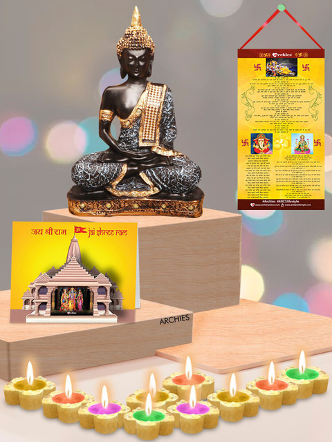 

Archies Buddha Idol & Diwali Gift Set, Black