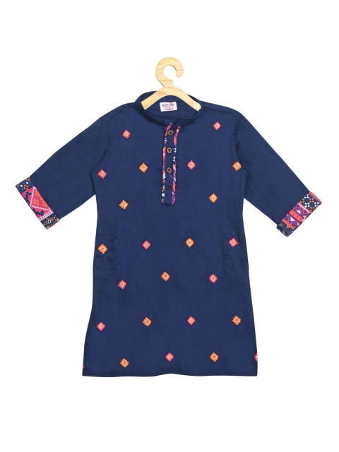 

Kinder Kids Boys Blue Bandhani Gotta Patti Kurta, Navy blue