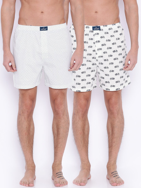 

Nature Casuals Pack of 2 Printed Boxers BOSLO9955555, White
