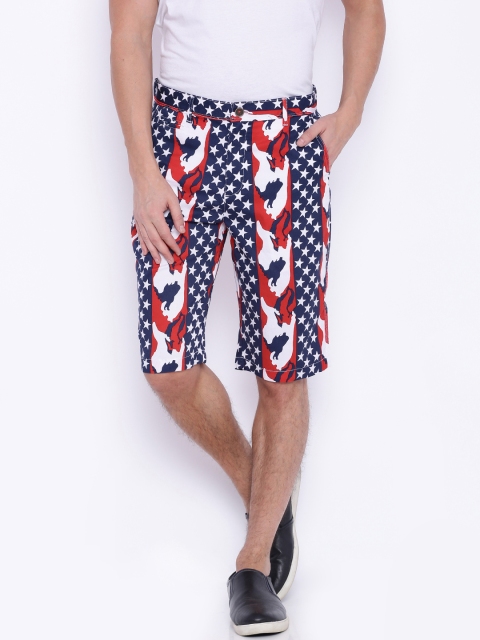 

Nature Casuals Men White & Red Printed Shorts