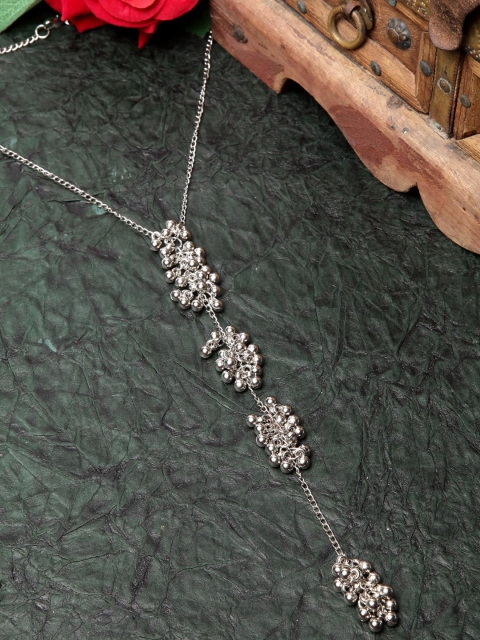 

Moedbuille Silver-Toned Brass Silver-Plated Oxidised Necklace