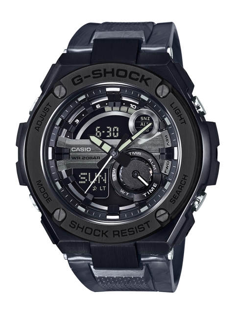 

CASIO G-Shock Men Gunmetal-Toned & Black Multifunction Analogue & Digital Watch GST-210B-1A9DR G694, Metallic