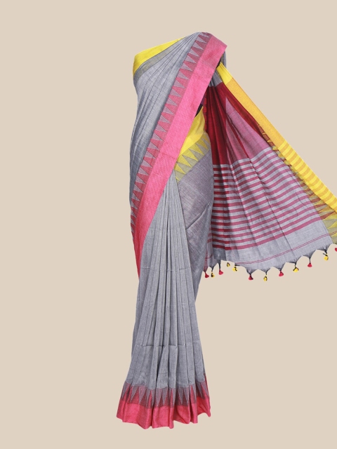 

The Chennai Silks Grey & Pink Pure Cotton Saree