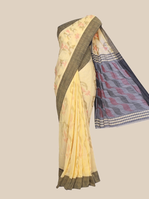 

The Chennai Silks Yellow & Grey Woven Design Pure Cotton Saree