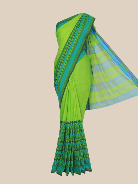 

The Chennai Silks Green & Blue Woven Design Pure Cotton Saree