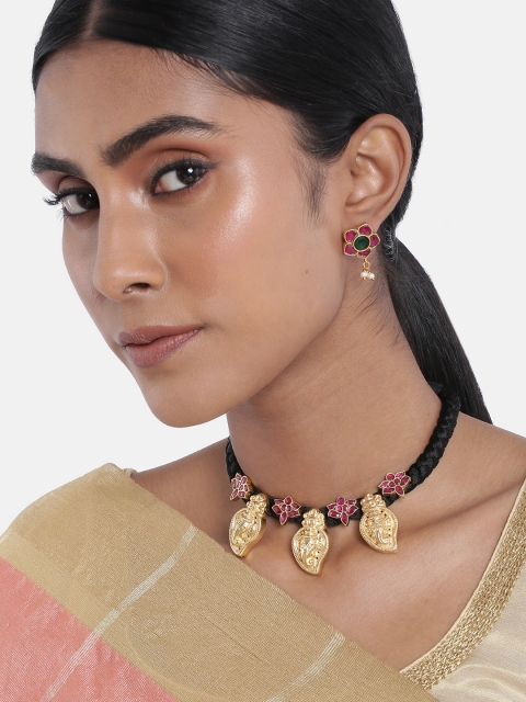 

AccessHer Gold-Plated Black Ganesha Temple Jewellery Set