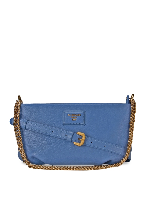 

Da Milano Blue Leather Structured Sling Bag