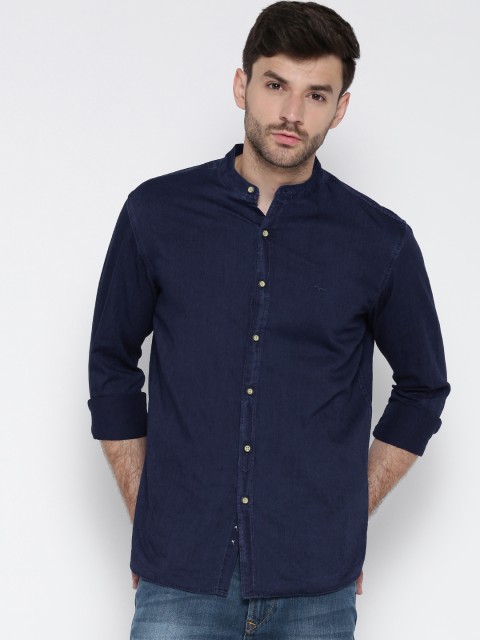 

Flying Machine Navy Denim Casual Shirt, Blue