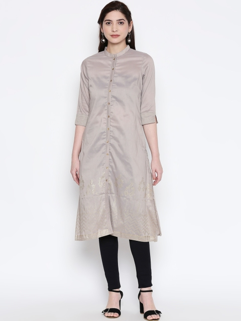 

RANGMANCH BY PANTALOONS Women Grey Ethnic Motifs Printed Kurta