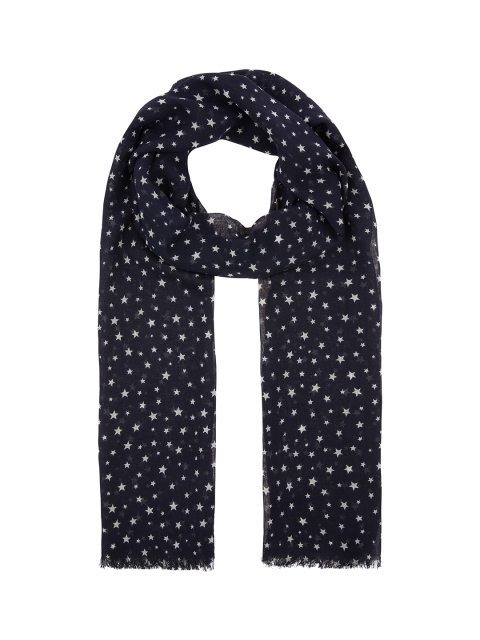 

Accessorize Women Navy Blue & White Printed Scarf