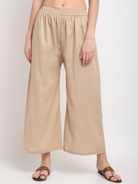 

NEUDIS Women Beige Ethnic Wide Leg Palazzos