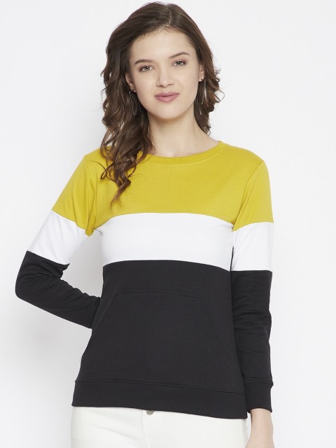 

Rodzen Women Yellow Colourblocked Sweatshirt