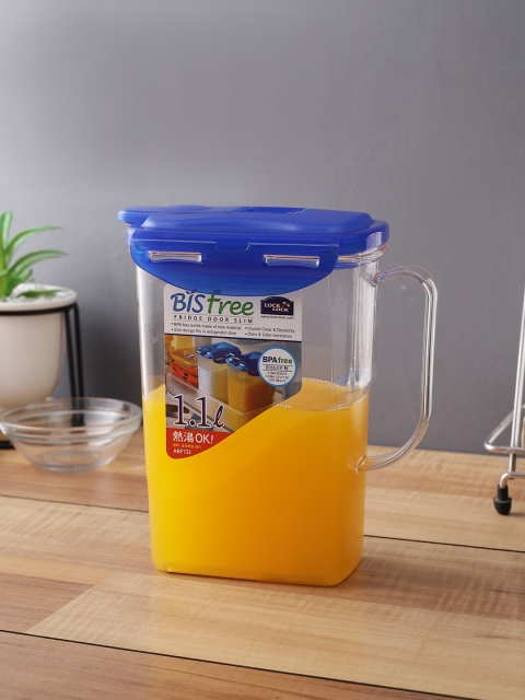 

Lock & Lock Transparent & Blue Plastic BPA Free Leakproof Water Jug