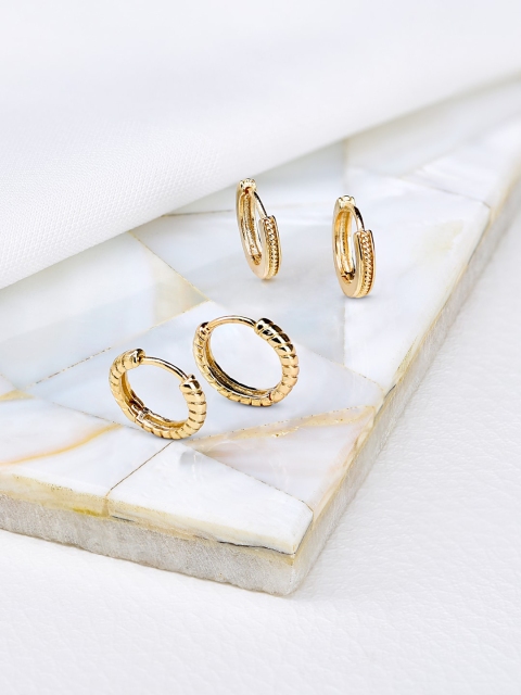 

Accessorize Set of 2 Gold-Toned and Gold-Plated Hoop Earrings