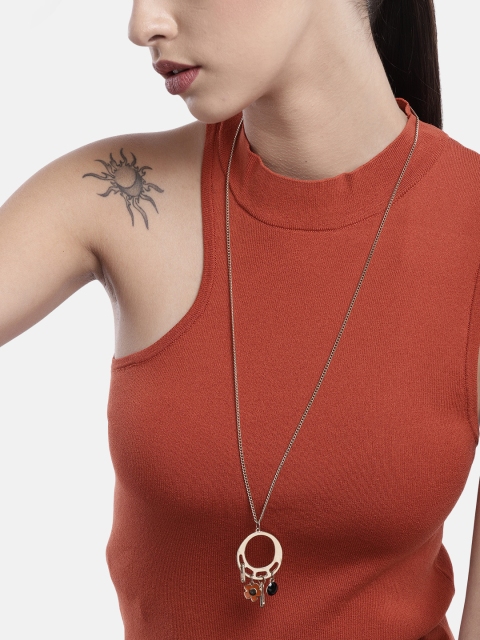 

Anouk Black & Orange Gold-Plated Enamelled Necklace