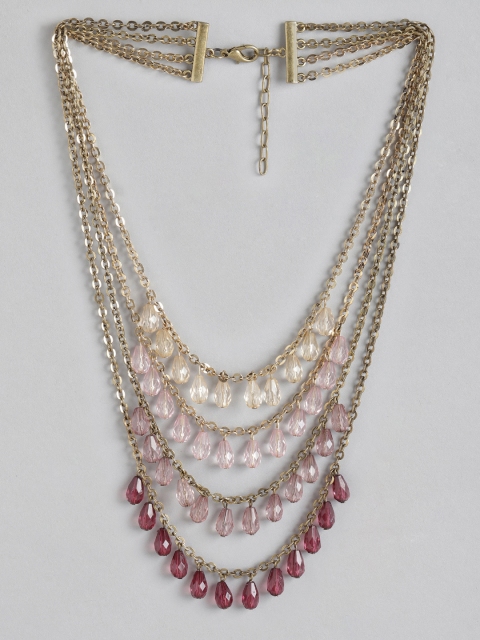 

Anouk Pink Gold-Plated Beaded Layered Necklace