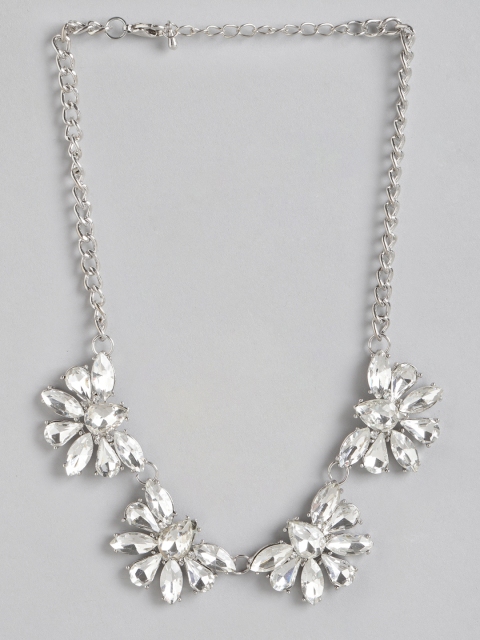 

Anouk Silver-Plated Floral Shaped Stone Studded Necklace