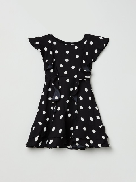

max Girls Charcoal & White Dress