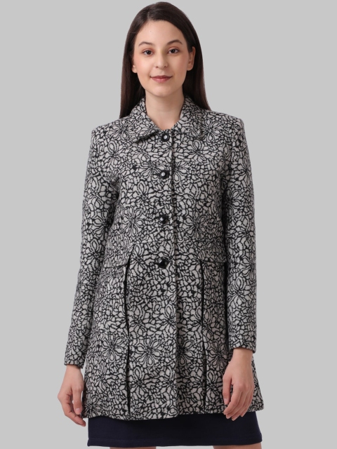 

Park Avenue Woman Women Black Grey Floral Longline Tailored Jacket