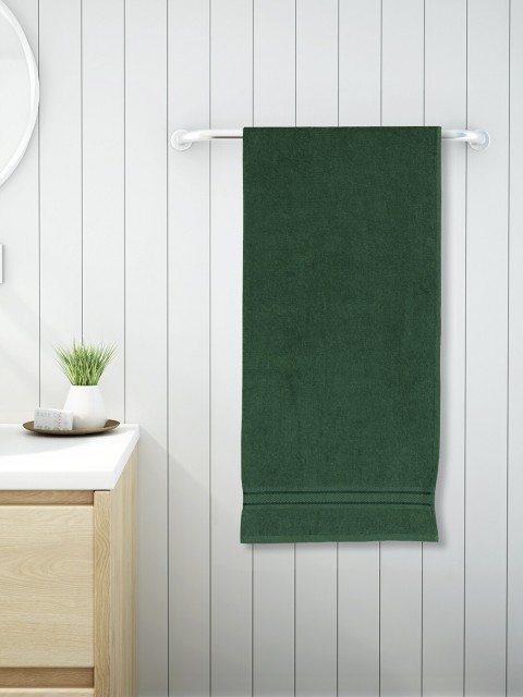 

SPACES Green Solid 400 GSM Pure Cotton Bath Towel
