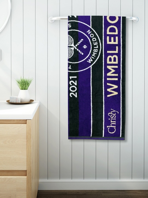 

SPACES Blue & Green Wimbledon Printed Pure Cotton 500 GSM Bath Towel