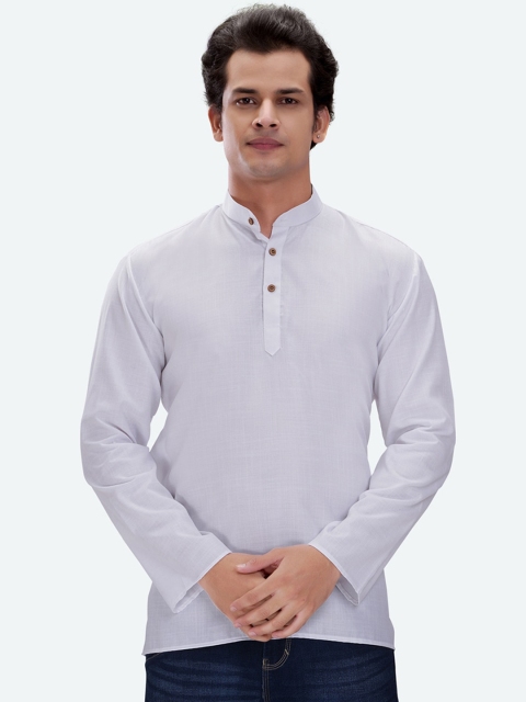 

RG DESIGNERS Men White Solid Kurta