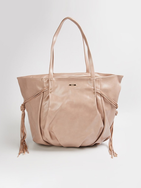 

Ginger by Lifestyle Beige Oversized Shopper Shoulder Bag with Tasselled