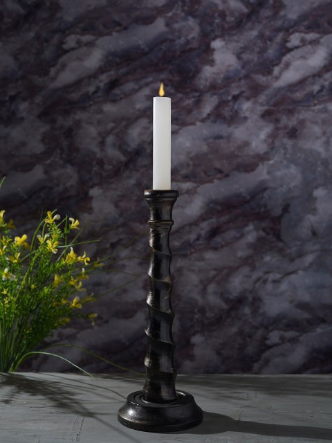 

Folkstorys Brown & Gold-Toned Handmade Linear Bark Candle Holder