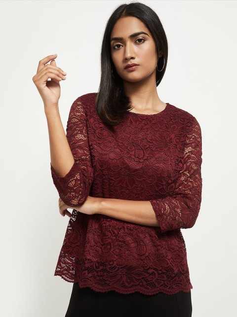 

max Women Maroon Regular Top