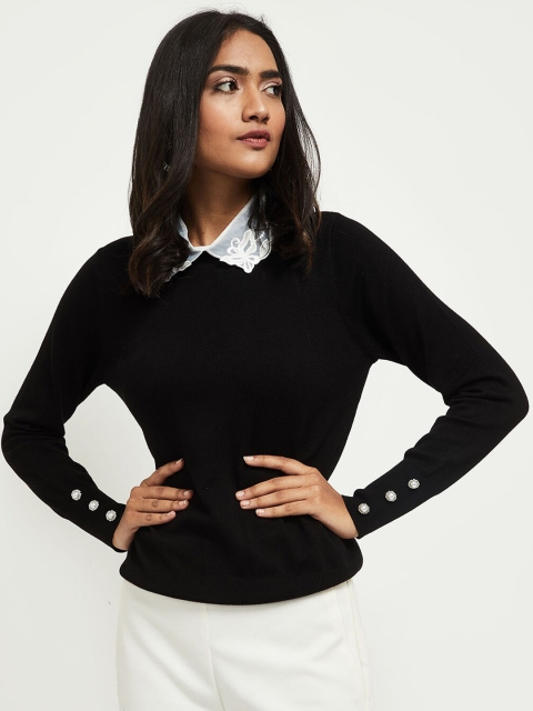 

max Woman Black Regular Top