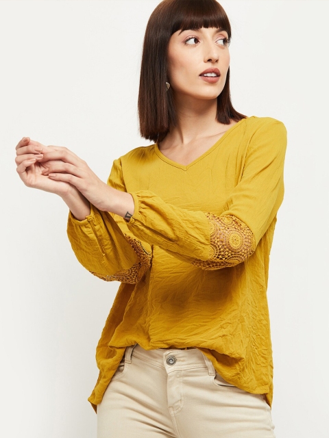 

max Women Gold-Toned Regular Top