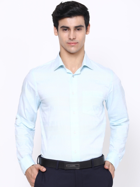 

Blackberrys Men Sea Green Solid India Slim Fit Formal Shirt