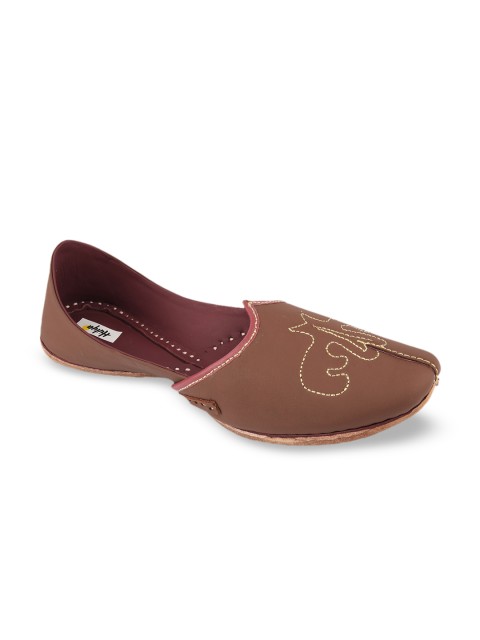 

Hulya Men Brown Handcrafted Embroidered Genuine Leather Comfort Mojaris