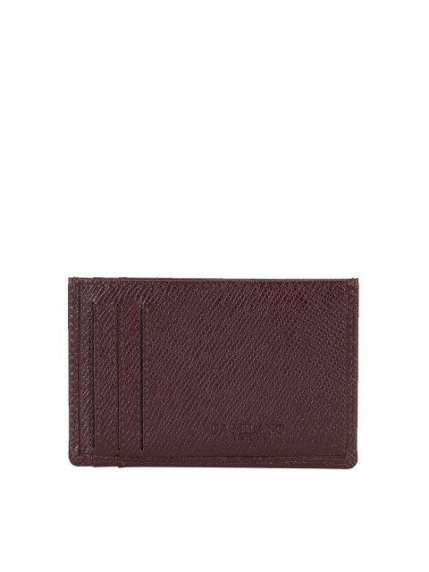 

Da Milano Unisex Brown Textured Leather Card Holder